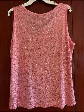 Sleeveless Pink Sequin Tank Top - Women NWT PXL